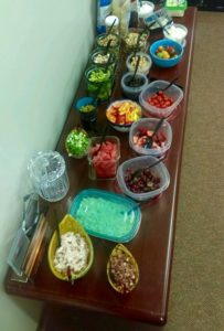 Salad bar prepared for ASM employees.