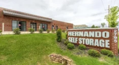 The exterior of Hernando Self Storage facility office.