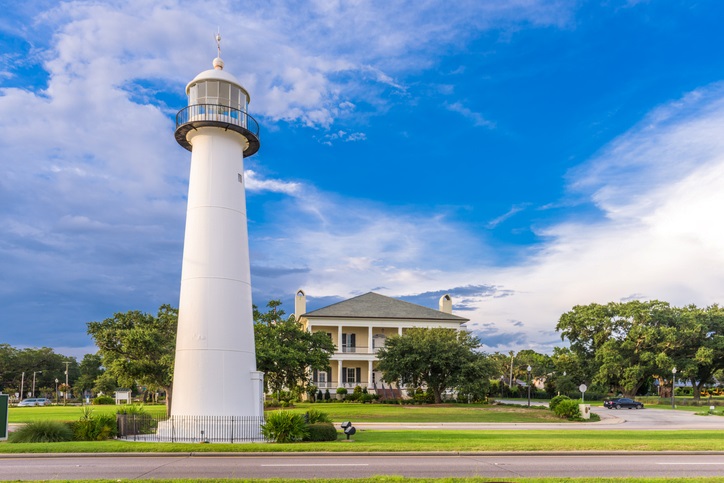 The famous Biloxi Lighthouse in Mississippi.