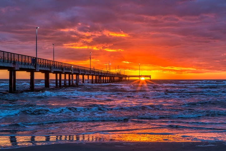 Sunset at Orange Beach in Alabama.