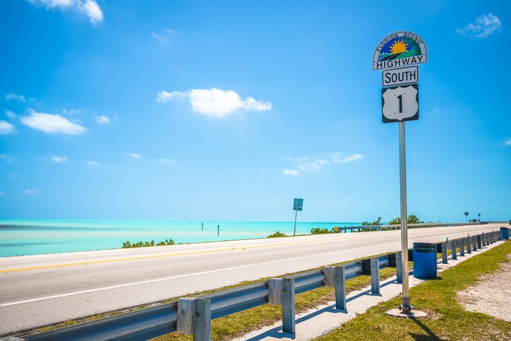 A scenic view of U.S. 1 in Florida.